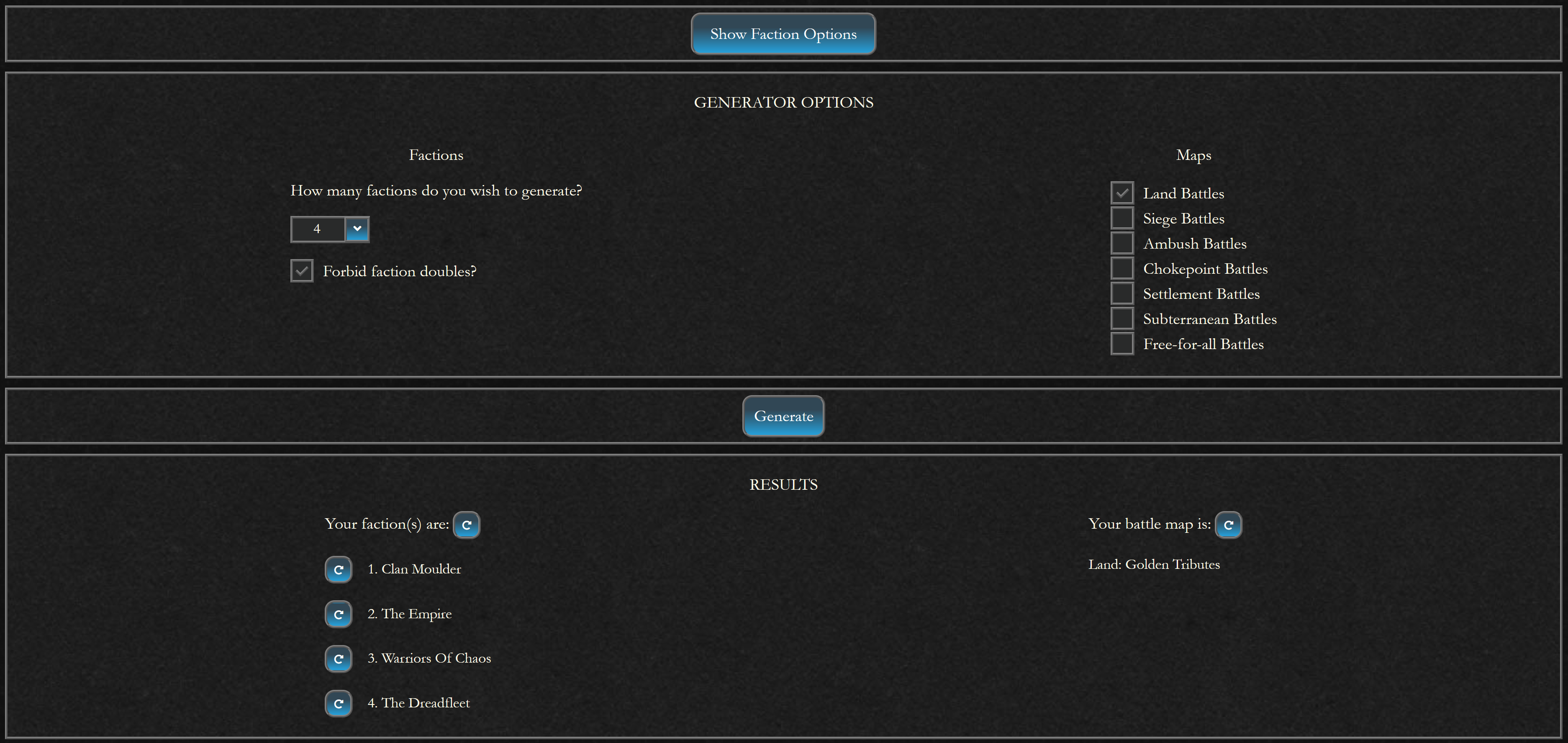 total war warhammer generator